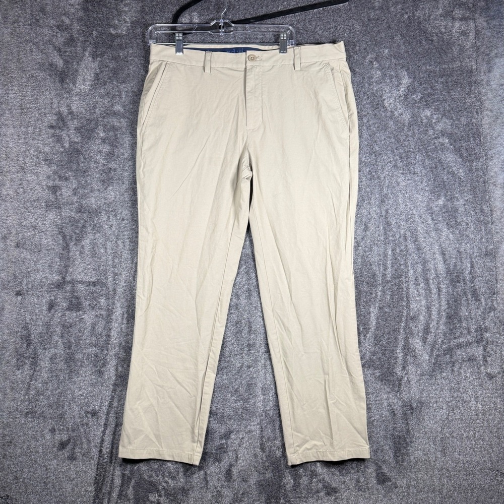 Vineyard Vines Performance On-The-Go Pants Mens 36x30 Khaki Tan Stretch Chino